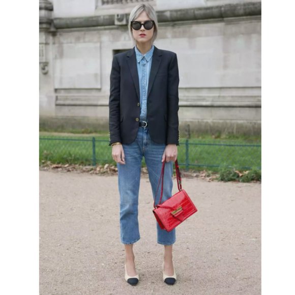 Vintage High Waisted Straight Cropped Denim Jeans - Picture 2 of 8